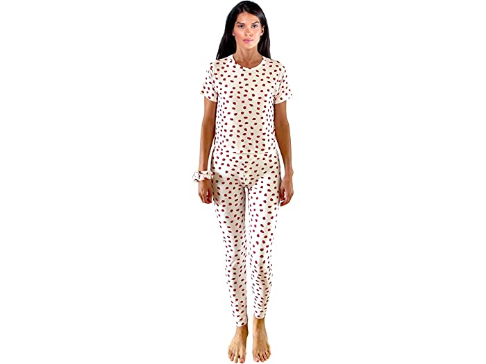 0円 大特価 取寄 プラッシュ レディース ストロベリー ジャージ パジャマ セット Plush women Strawberry Jersey Pajama Set White Red