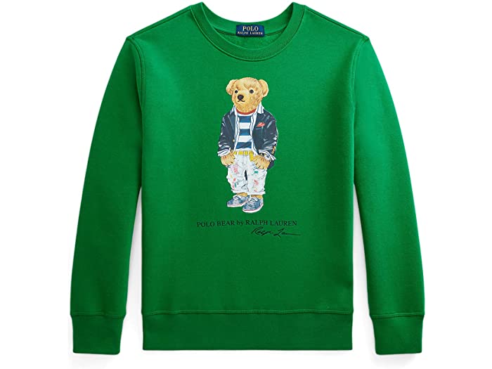 (取寄) ラルフローレン キッズ ボーイズ ポロ ベアー フリース スウェットシャツ (ビッグ キッズ) Polo Ralph Lauren Kids boys Polo Bear Fleece Sweatshirt (Big Kids) Cruise Green