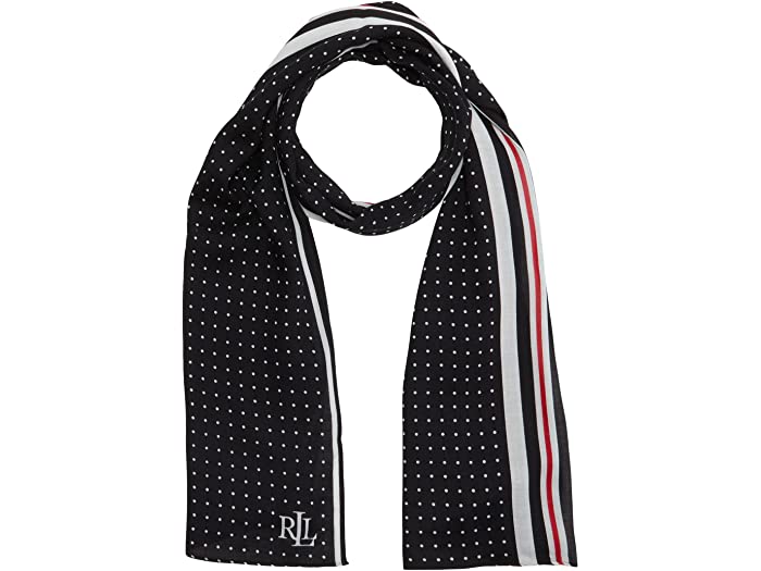 (取寄) ローレン ラルフローレン レディース アンナ ストライプ アンド ラップ LAUREN Ralph Lauren women Anna Stripe and Dot Wrap Black