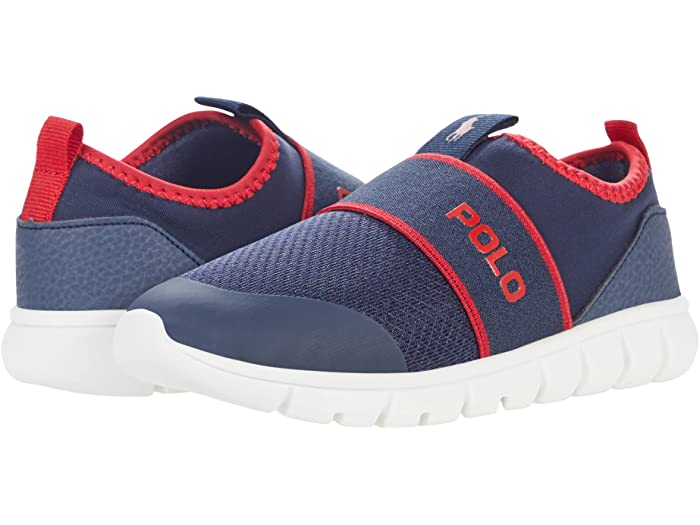 クリスマスファッション 取寄 ラルフローレン キッズ ボーイズ バーンズ Ii スリップ オン スニーカー リトル Polo Ralph Lauren Kids Boys Barnes Ii Slip On Sneaker Little Kid Navy Mesh Neoprene Red Pony Player Fucoa Cl