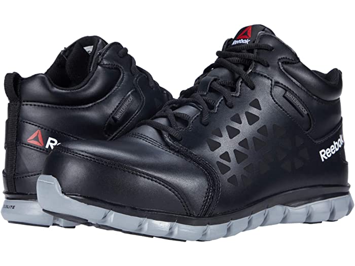 (取寄) リーボック ワーク メンズ サブライト クッション ワーク ミッド コンプ トゥ エー Reebok Work men Sublite Cushion Work Mid Comp Toe EH Black/Grey