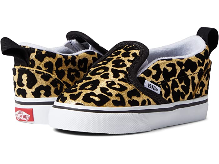 (取寄) バンズ キッズ ガールズ スリップ-オン V (インファント トドラー) Vans Kids girls Slip-On V (Infant Toddler) (Flocked Leopard) Black True White