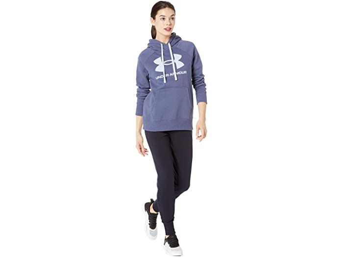 (取寄)アンダーアーマーレディースライバルフリースロゴフーディUnderArmourwomenRivalFleeceLogoHoodieUtilityBlue/BreakerBlue/BreakerBlue