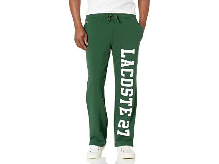 取寄 ラコステ メンズ ダウン レッグ グラフィック スウェットパンツ Lacoste men Mens Wording Down Leg  Graphic Sweatpants Green 【お買得！】