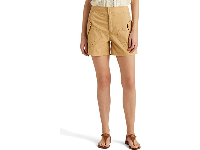 (取寄) ローレン ラルフローレン レディース ツイル ショーツ LAUREN Ralph Lauren women Twill Shorts Birch Tan