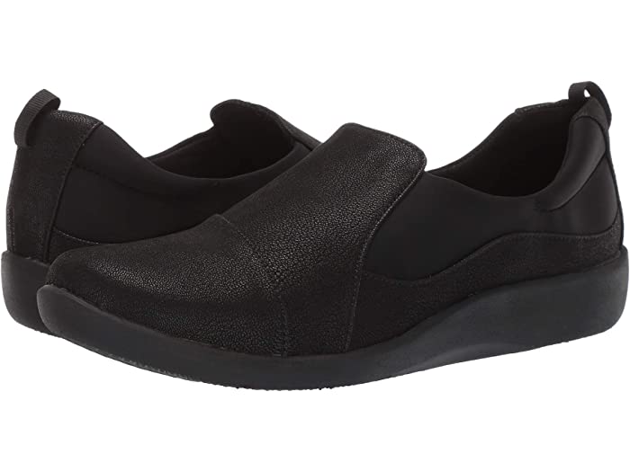 (取寄) クラークス レディース パス Clarks women Sillian Paz Black Synthetic Nubuck