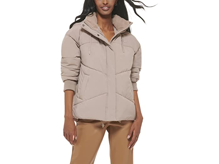 (取寄) リーバイス レディース ショーティー バブル ジャケット ウィズ フード Levis women Shorty Bubble Jacket with Hood Grey