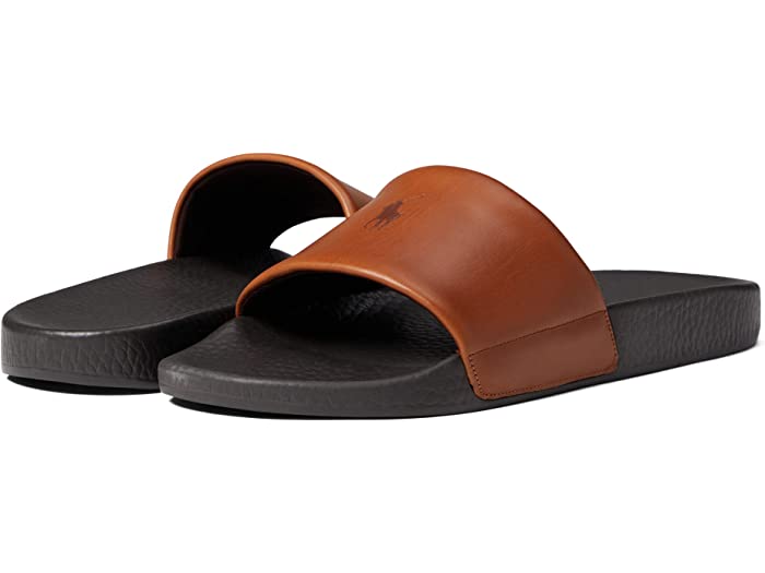 (取寄) ラルフローレン メンズ Polo Ralph Lauren men Polo Slide Sandal Dark Brown Snuff