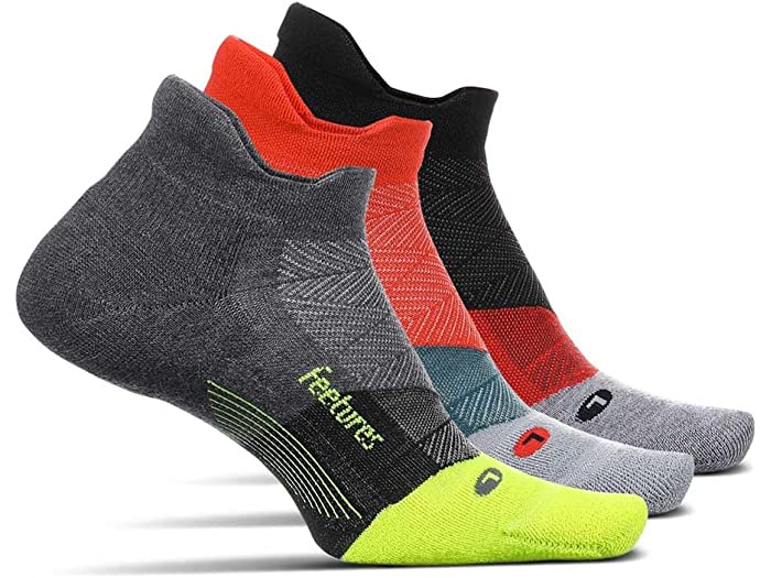 世界の 取寄 フィーチャーズ Feetures Elite Max Cushion No Show Tab 3-Pair Pack Glowing  Gray Racing Red Bounce Black fucoa.cl