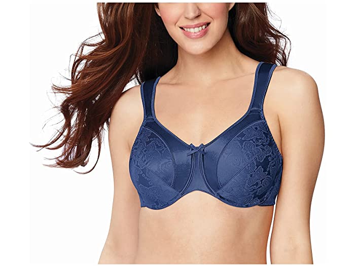 (取寄) バリ レディース ウィメンズ サテン ミニマイザー アンダーワイヤー ブラ DF3562 Bali women Womens Satin Tracings Minimizer Underwire Bra DF3562 In the Navy Scroll