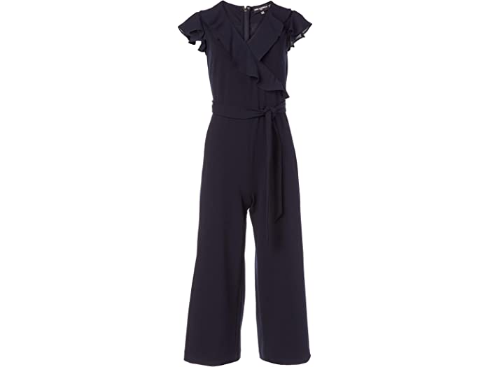 取寄 カール ラガーフェルド パリ レディース Karl Lagerfeld Paris women womens Ruffle V-neck  Jumpsuit Marine 2022超人気