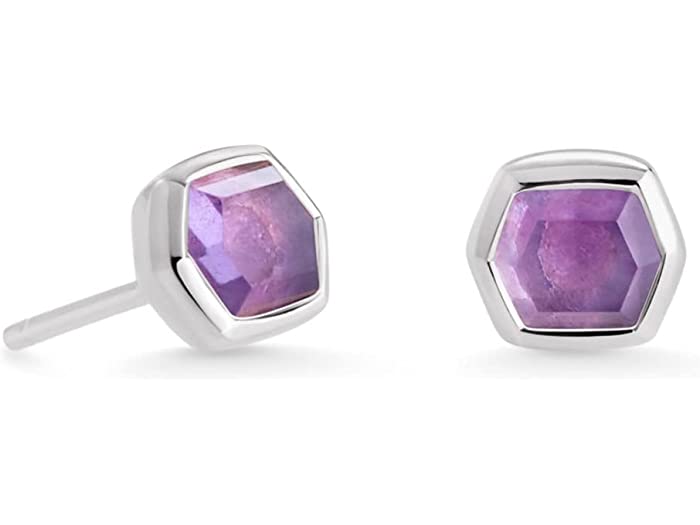 (取寄) ケンドラスコット レディース Kendra Scott women Davie Stud Earrings Sterling Silver Purple Amethyst