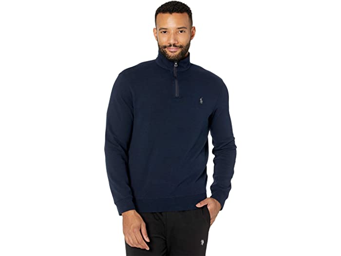 (取寄) ラルフローレン メンズ Polo Ralph Lauren men Long Sleeve Lux Jersey Quarter Zip Pullover Aviator Navy
