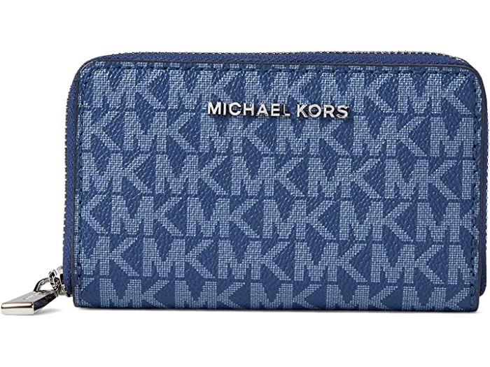 取寄 マイケルコース レディース MICHAEL Michael Kors women Jet Set Small Zip Around Card  Case River Blue メーカー直送