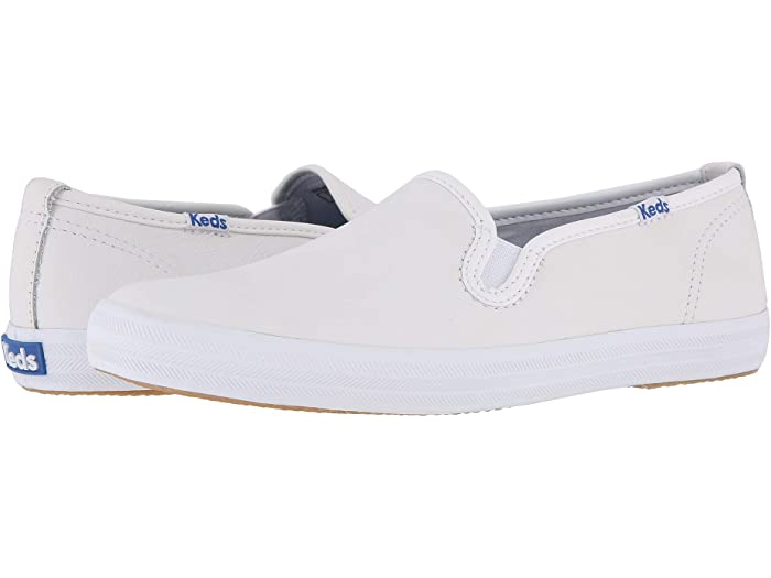 (取寄) ケッズ スニーカー レディース チャンピオン-レザー スリッポン Keds women Champion-Leather Slip-On White Leather