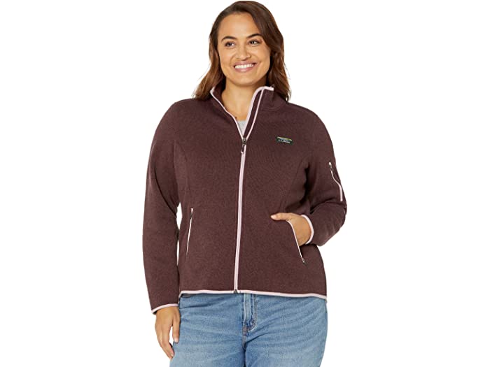 (取寄) エルエルビーン レディース L.L.Bean women Plus Size Sweater Fleece Full Zip Jacket Raisin Brown
