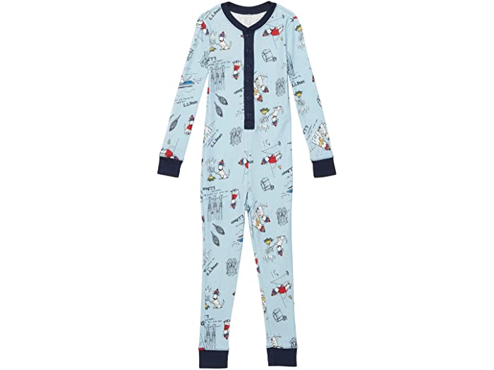 (取寄) エルエルビーン キッズ オーガニック コットン フィッティド ワンピース (リトル キッズ) L.L.Bean kids Organic Cotton Fitted One-Piece (Little Kids) Celestial Blue Buddy the Dog