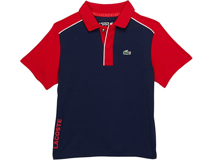 肌触りがいい 取寄 ラコステ キッズ ボーイズ テクニカル ショート スリーブ ポロ シャツ リトル ビッグ Lacoste Kids boys  Technical Short Sleeve Polo Shirt Little Big Navy Blue Marina 