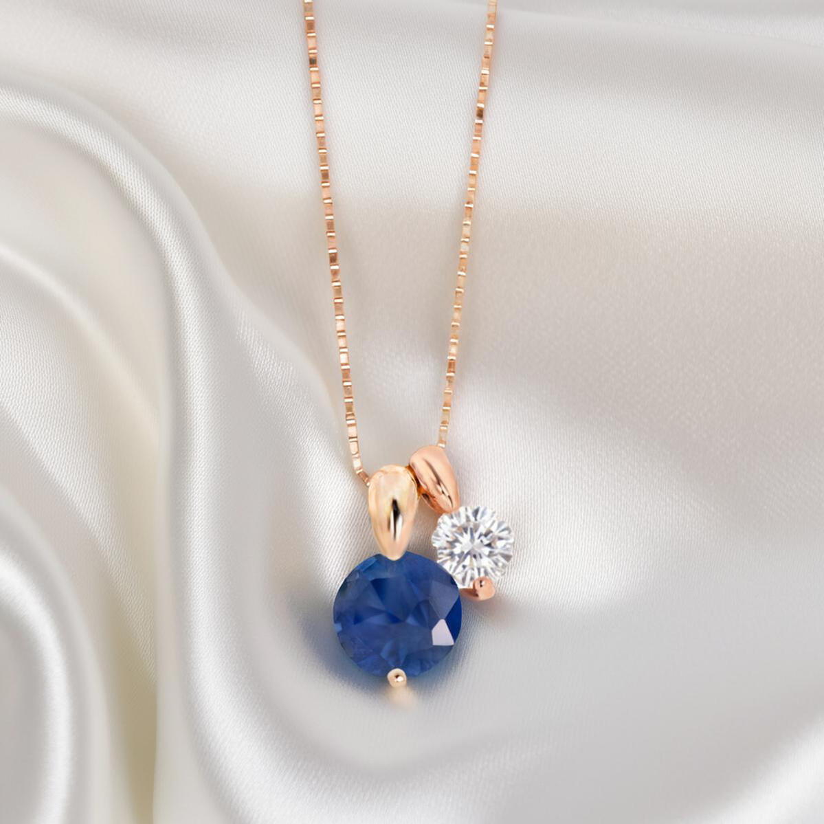 サファイア ネックレス K10 ピンクゴールド 送料無料 誕生石 9月 ツイントップ クラブクロー キュービック ダイヤモンド 激安 数量限定品 fourm クリスマス 母の日 レディース メンズ 男性 女性 ラッピング 包装 袋 誕生日 プレゼント 華奢 可愛い おしゃれ｜ペアリングと刻印の専門店 j-fourm