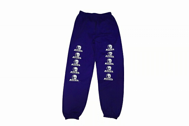 SKULL SKATES LIMITED SKULL LOGO スカルスケーツ 5連 スカルロゴ プリント スウェットパンツ　PURPLE 紫 パープル｜JONNY BEE