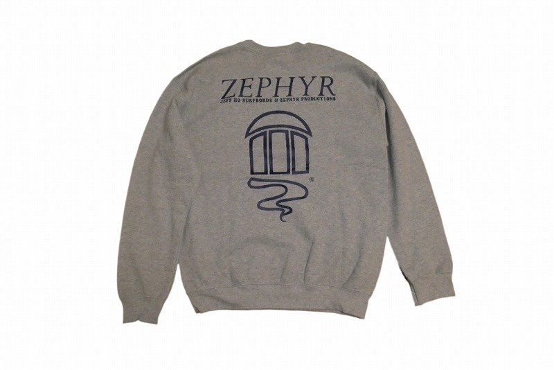ZEPHYR ICON CREWNECK SWEAT ゼファー 月灯かり ゲッコー アイコン クルーネックスウェット HEATHER GREY/NAVY  ヘザーグレー/米国海軍