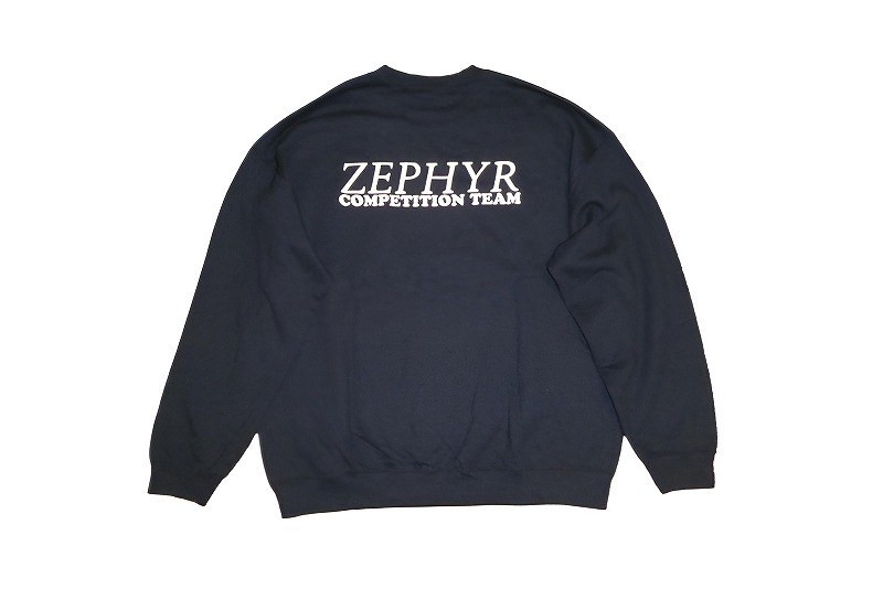 ZEPHYR TEAM COMPETITION CREWNECK SWEAT ゼファー 野球クラブ競り合い クルーネックスウェット NAVY 紺x白 米国海軍