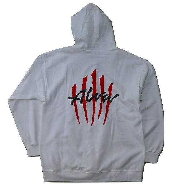 ALVA トニーアルバ TONY ALVA SCRATCH LOGO スクラッチロゴ ZIP HOOD ジッパーフードスウェット パーカー ホワイト 白x赤x黒｜JONNY BEE 8,301円