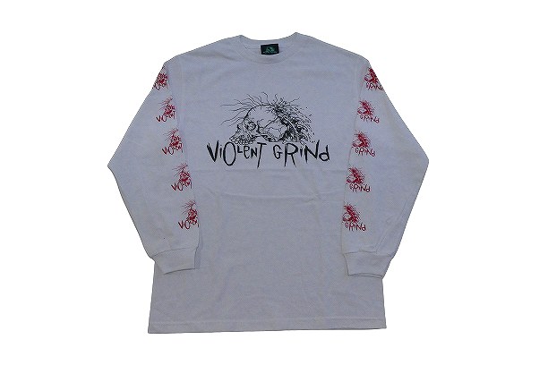 Violent Grind バイオレント噛みくだく Front Hit グラインド雲路 ロング捩り ロンt 白ささ 仕置者奴 緋 白x黒xコミュニズム Pasadenasportsnow Com