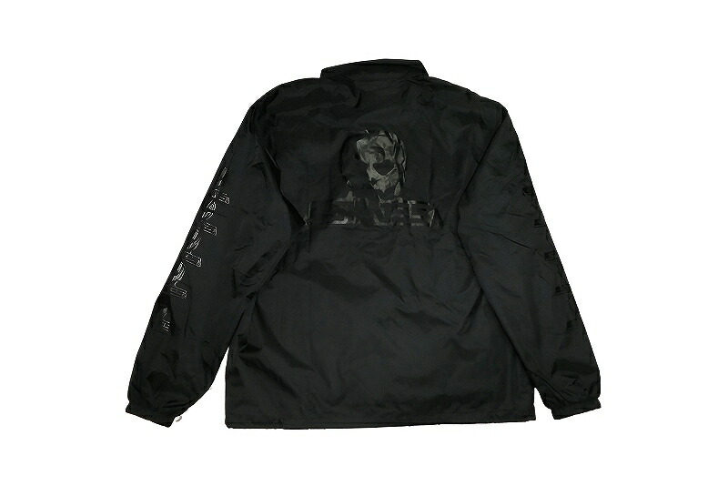 SKULL SKATES スカルスケーツ SKULL LOGO COACH JACKET スカルロゴタイプ ナイロン コーチジャケット BLACKOUT 黒x黒 黒いこと/黒いこと