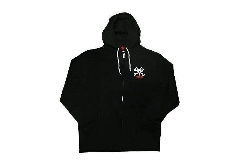 POWELL PERALTA パウエル RAT BONES LIGHT WEIGHT ZIP HOOD SWEAT ラットボーン ともし火加重値 ジッパーフードスウェット パーカー BLACK 黒 黒いこと パーカー-メンズファッション