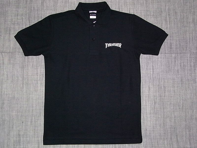 楽天市場】THRASHER スラッシャー 刺繍ロゴ ポロシャツ ブラック