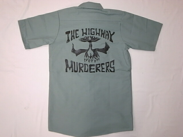 JONNY BEE ジョニービー別注！制限事項！新品 THE HIGHWAY MURDERERS ハイウェイマーダース ロゴタイプ 細工物ティーシャツ ライトグリーン ジェイソンジェシー JASON JESSEE