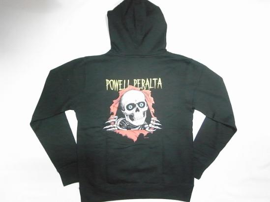 POWELL パウエル RIPPER HOOD バラバラ殺人犯 ノゾキBONES 薄っぺら ティーシャツボンネット パーカー 黒 黒いこと メンズファッション-トップス