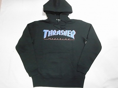 THRASHER スラッシャー BAR MAG LOGO 素早さ バーマグロゴ プルオーバーフードスウェット パーカー 黒 黒いこと