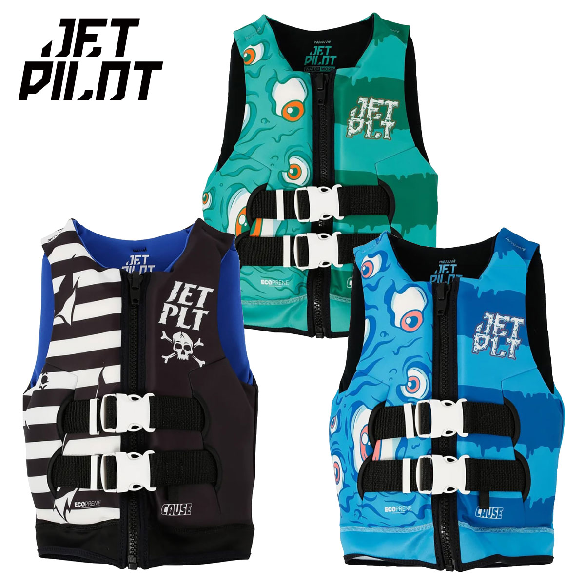 ジェットパイロット JETPILOT ライフジャケット キッズ 子供 黒/緑/青 JA24211B 2025新作