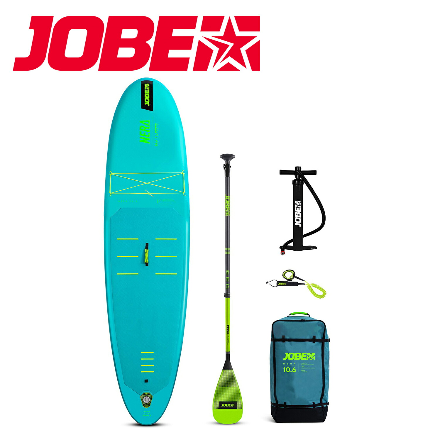 Jobe SUP スタンドアップパドルボード SUPボード エアロ ネラ Aero Nera サップボード 10.6パッケージ インフレータブル フルセット 486425012|JSPTOKAI 店
