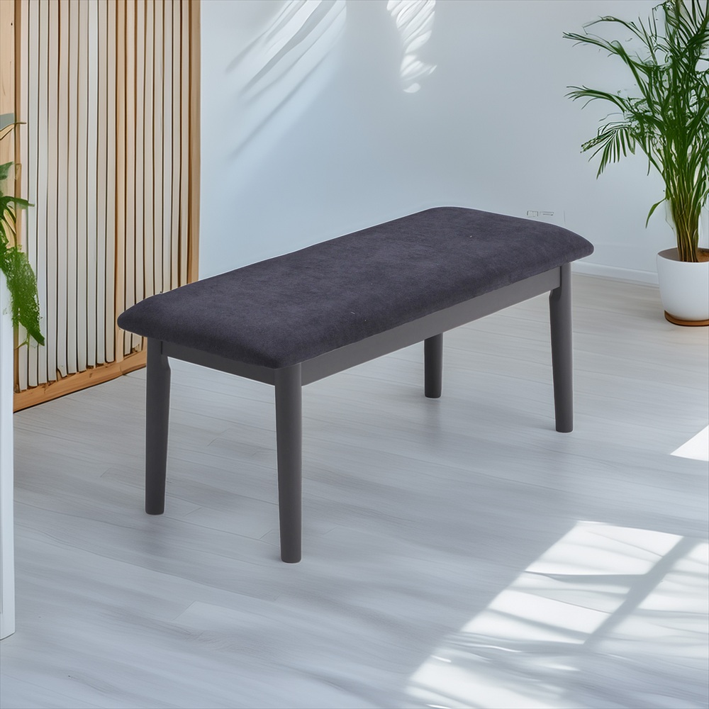 ダイニングベンチ 110cm ブラック ベンチ単品 コンパクトベンチ ダイニング家具 ファブリック座面 ウェービングベルト構造 快適座り心地 シンプルベンチ モダンインテリア 北欧モダン インダストリアルデザイン 食卓ベンチ リビング家具 省スペース家具 スリム設計 家族｜ジャンブルファニチャ（家具通販）