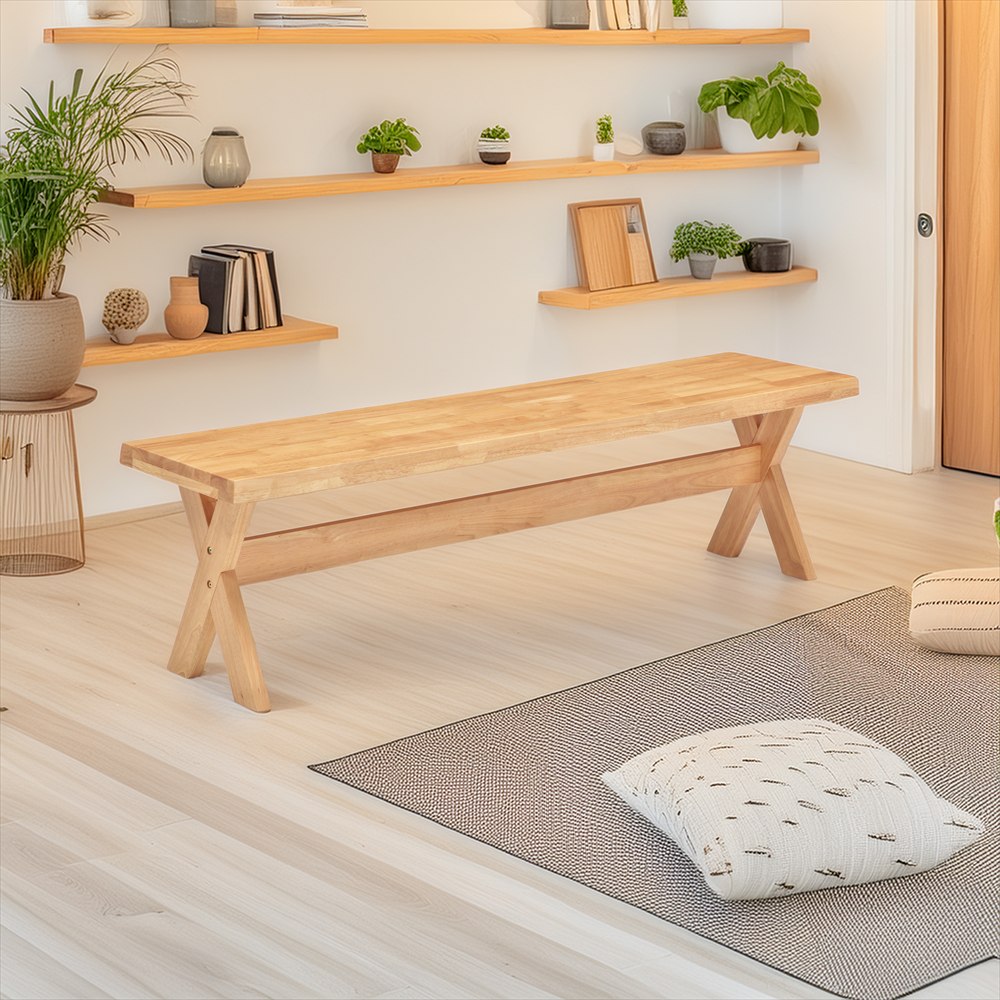 ■ベンチ ダイニングベンチ長椅子 ベンチシート ロングチェア 共有椅子 背もたれなし 椅子 多人数用椅子 2人掛け椅子 休憩用チェア ダイニングベンチ 木製 無垢材 背もたれ 食卓用 北欧 ナチュラルテイスト モダンデザイン コンパクト おしゃれ セット 送料無料 組立 耐