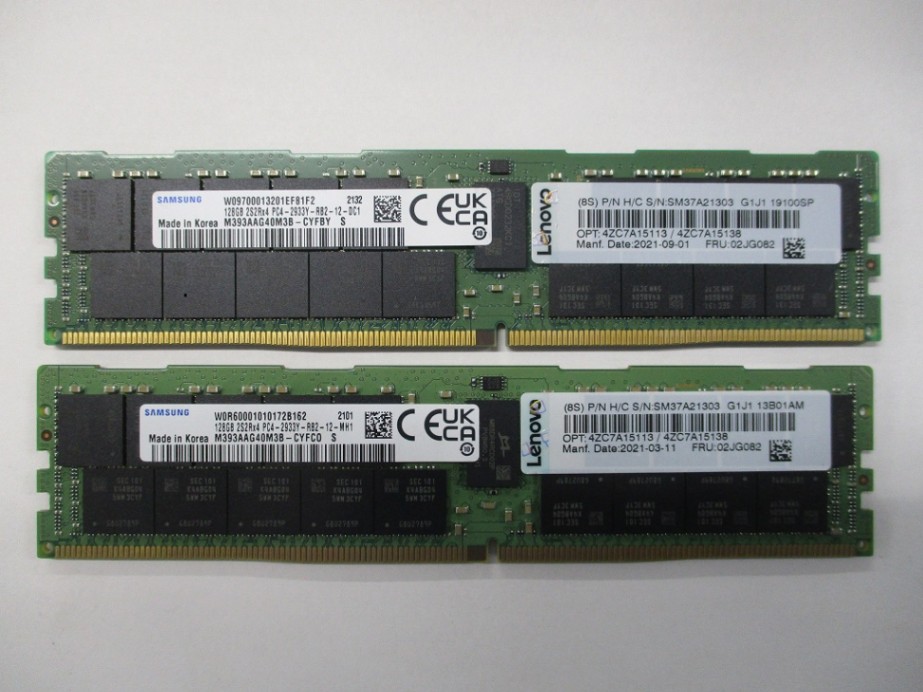 2枚セット メモリー PC4-2933Y 128GB Registered ECC (1920473) PC