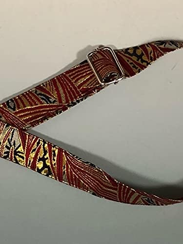 Harmonics　J　　西陣織 金襴 生地 和柄　すすき柄 ストラップ 　ウクレレストラップ ウクレレショルダーストラップ