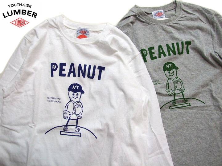 楽天市場 Lumber ランバー ピーナツ 野球少年 長袖tシャツ19 Lumber 男女兼用 ロンt ベースボールピーナツ メンズセレクトk 2climb楽天市場店