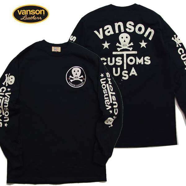 VANSON プルオーバー バンソン ロンT スカル紋章長袖プルオーバー 884V182 vanson メンズ 長袖カットソー