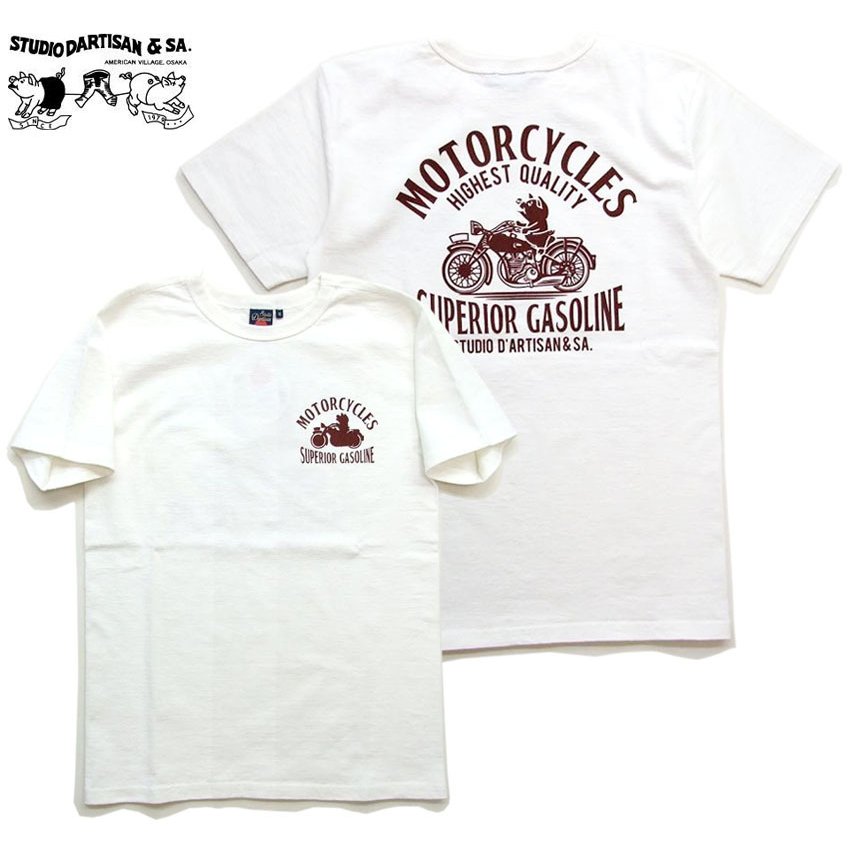 ダルチザン 吊り編みtシャツ 21 日本製 Tシャツ Motor Cycle プリント半袖tシャツ 8039a メンズ アメカジtシャツ Studio D Artisan Andapt Com