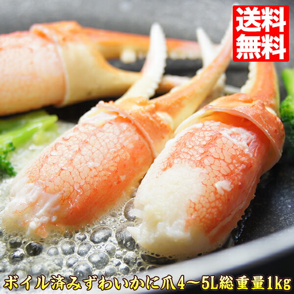 ボイルズワイガニ かに爪  総重量1kg ずわい  4～5Lサイズ 約16～25個入り【ずわい蟹】 ギフト プレゼント  k-024 kani 39ショップ ギフト 贈答 かに tume プレゼント ギフト 父の日 ギフト