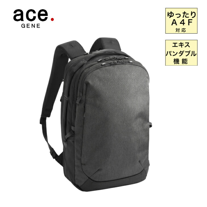 専門店限定品 エース エースジーン ラグレンティス ビジネスリュック ビジネスバッグ メンズ 通勤 出張 ヘザー エキスパンダブル 拡張 普段使い ゆったり A4 PC対応 14.0インチ 撥水加工 多機能ポケット 大容量 丈夫 カッコイイ ブラック 6859201|京都出町柳ふじや