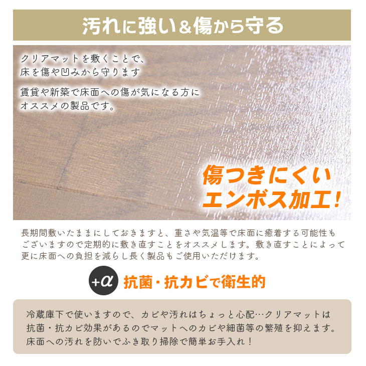 市場 冷蔵庫 マット 〜200L 抗菌 傷防止 拭ける 透明 防臭 凹み 65×70cm 下敷き Mサイズ