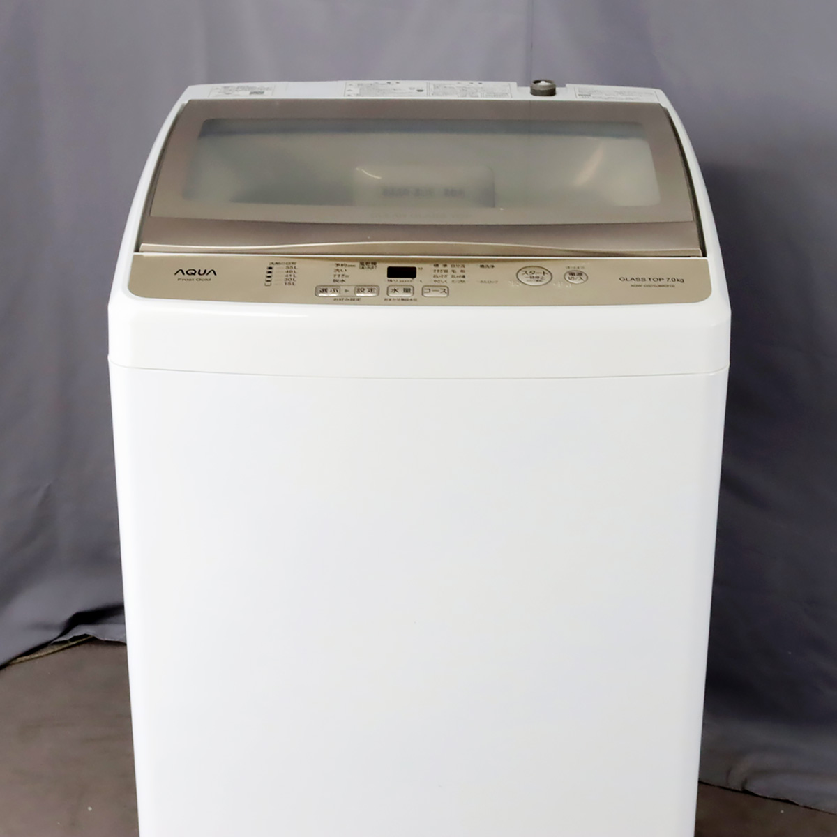 送料込 AQUA 7kg全自動洗濯機 ガラストップ AQW-GS70E 風乾燥付