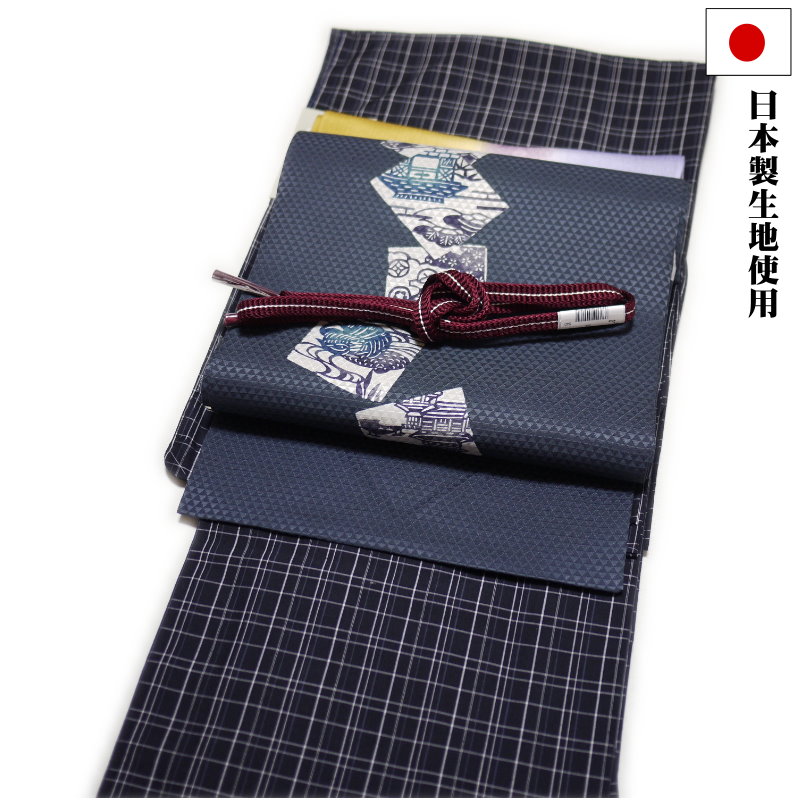 楽天市場】着物セット 正絹 紬小紋と正絹帯4点セット（袷：フリー：紫