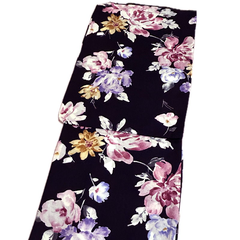 浴衣（黒地に赤の花柄）上質 上品 大人 浴衣 単品 レディース 女性 和装 デート お祭り 夏祭り 花火｜きもの古都姫　店
