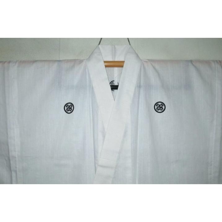 【袴用着物4サイズ】遠州平織夏紬・綿上布 男性用・袴用着物単衣К 夏の紋付紋指定可能 白い紋付 家紋は染めです|株式会社皆中 店